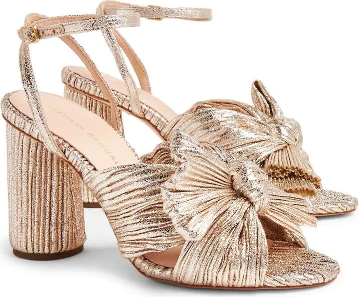 Camellia pleated knot 90mm sandals - Image 4
