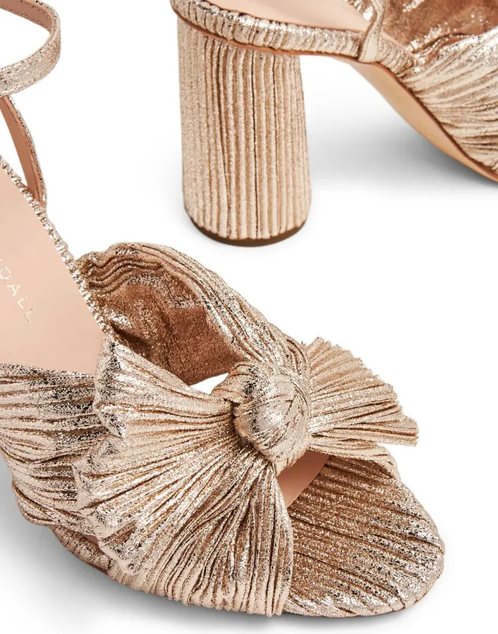 Camellia pleated knot 90mm sandals - Image 5