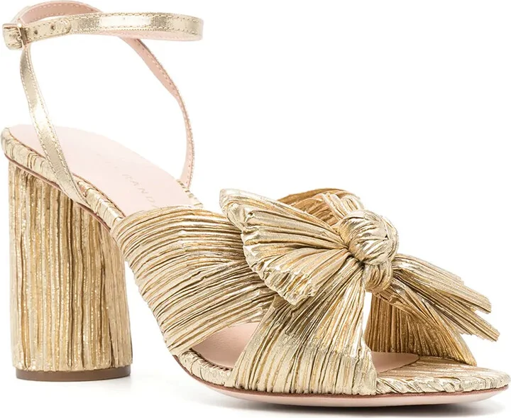 Camellia pleated leather sandals - Image 2