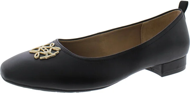Cameo Womens Slip On Block Heel Loafer Heels