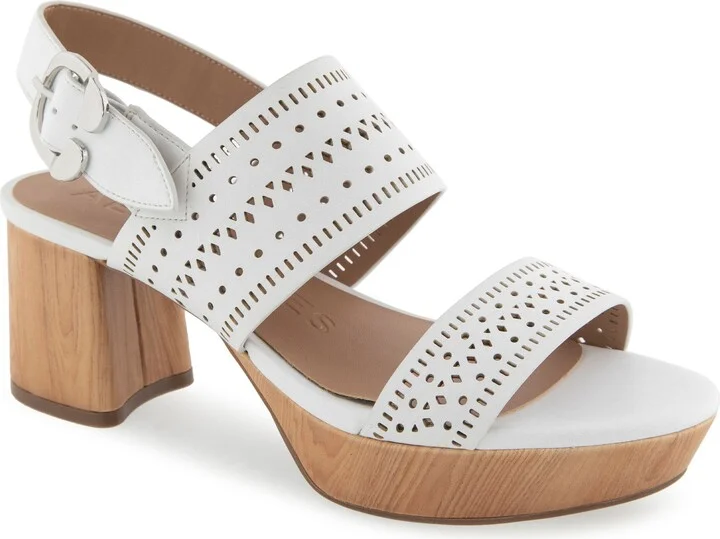 White Perforated Faux Leather