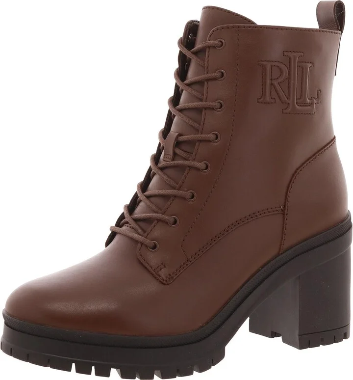 CAMERON-BO-BTE Womens Lace-Up Leather Motorcycle Boots