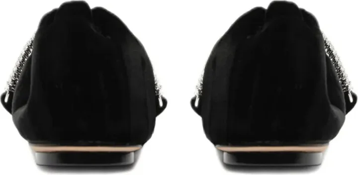 Camila crystal-strap velvet ballet pumps - Image 3