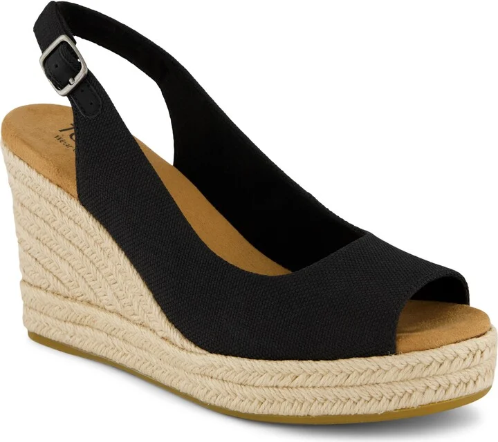 Camilla Slingback Espadrille Peep Toe Platform Wedge Sandal