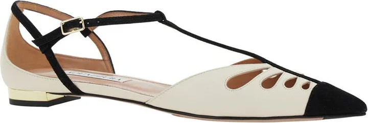 'Camille' White Ballet Shoes With Cut-Out Detail In Leather Woman - Image 2