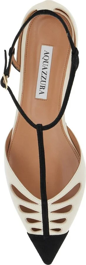'Camille' White Ballet Shoes With Cut-Out Detail In Leather Woman - Image 4