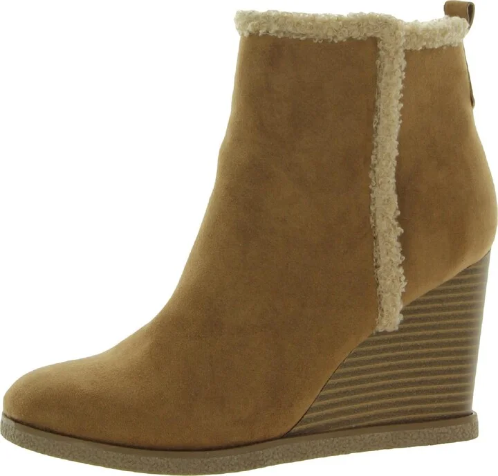 Camillia Womens Zip up Platform Wedge Boots