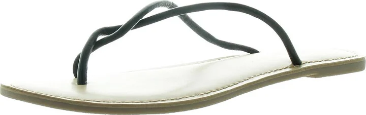 Camisha Womens Metallic Leather Flip-Flops