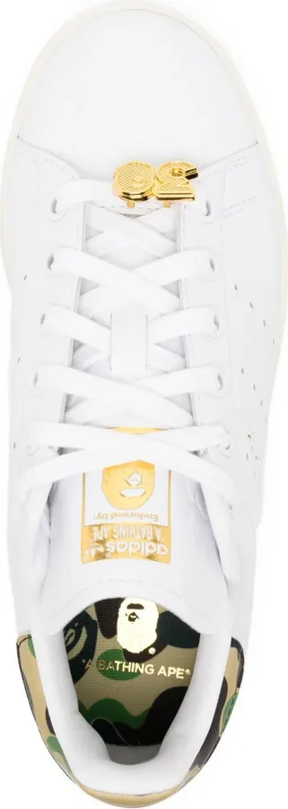 Camouflage-Detail Leather Trainers - Image 4