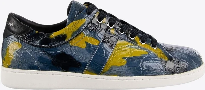 Camouflage Leather Low-Top Sneakers