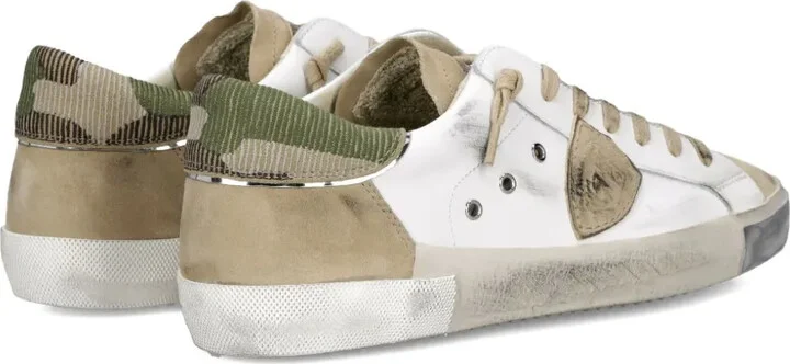 Camouflage-Panel Leather Sneakers - Image 3