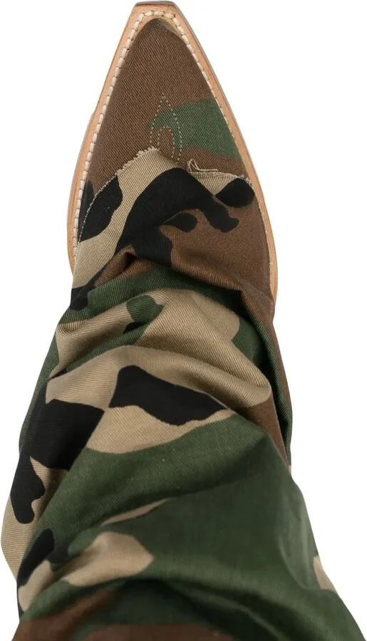Camouflage-Print 55mm Knee-High Boots - Image 4