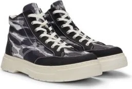 Camouflage-print high-top trainers with stacked logo- Patterned Men's Sneakers size 9