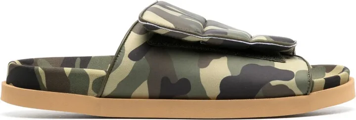 Camouflage-Print Padded Slides