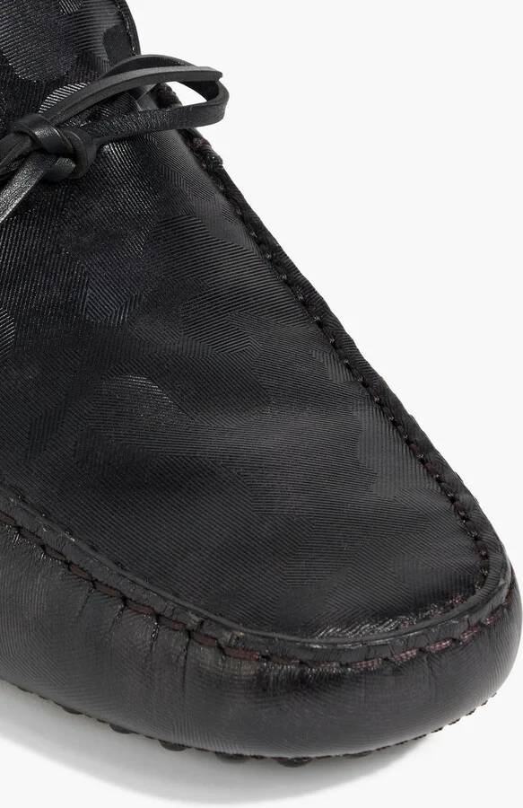 Camouflage-print textured-leather driving shoes - Image 4