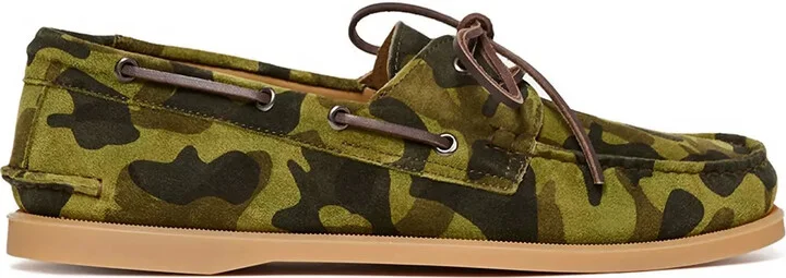 Camouflage Suede Boat Shoes