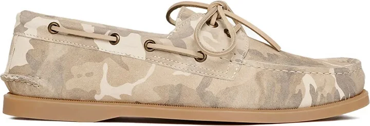 Camouflage Suede Boat Shoes