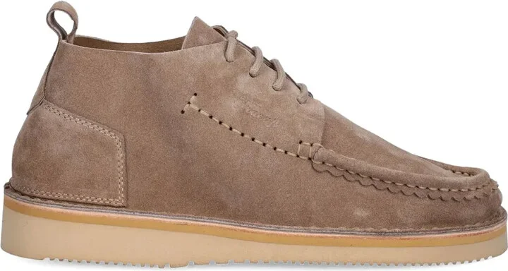 Camp suede lace-up boots