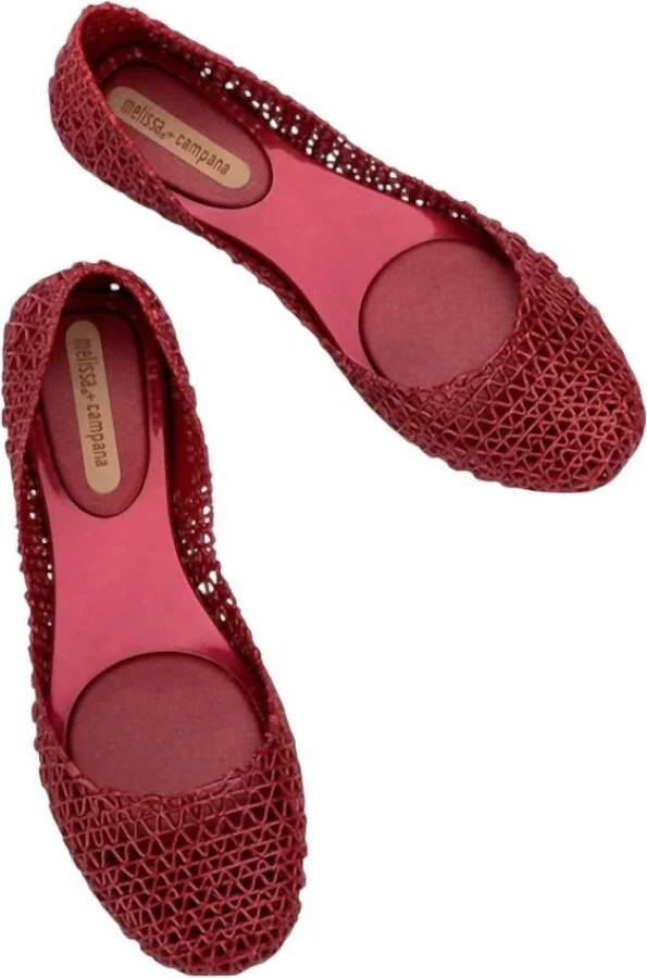 Campana Slip On Ballet Flats Shoes In Red