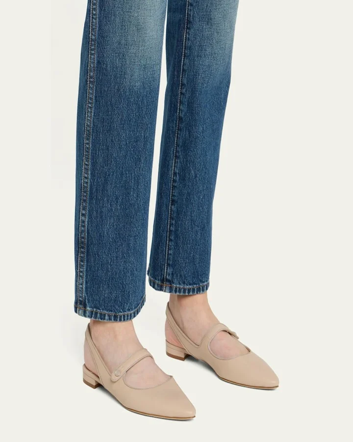 Campari Leather Mary Jane Slingback Flats - Image 4