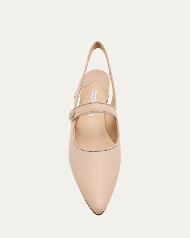 Campari Leather Mary Jane Slingback Flats - Image 5