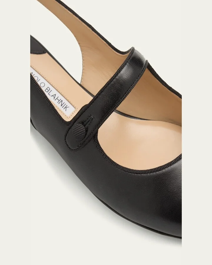 Campari Leather Mary Jane Slingback Flats - Image 7