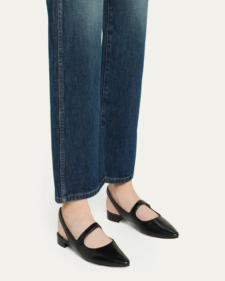 Campari Leather Mary Jane Slingback Flats - Image 8