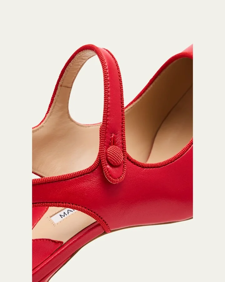 Camparisli Leather Mary Jane Slingback Pumps - Image 4