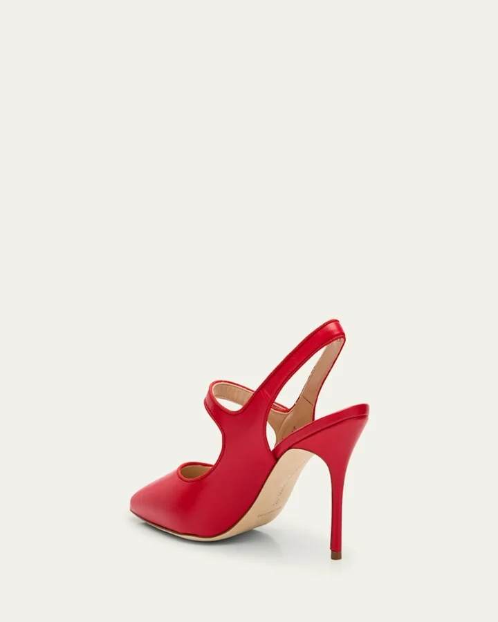 Camparisli Leather Mary Jane Slingback Pumps - Image 8