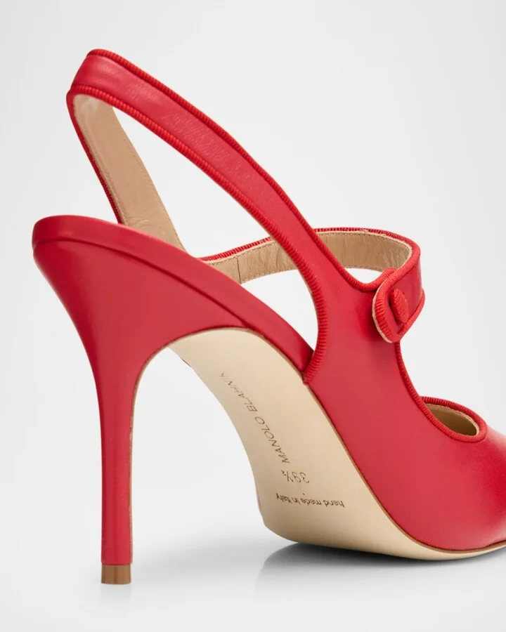 Camparisli Leather Mary Jane Slingback Pumps - Image 2