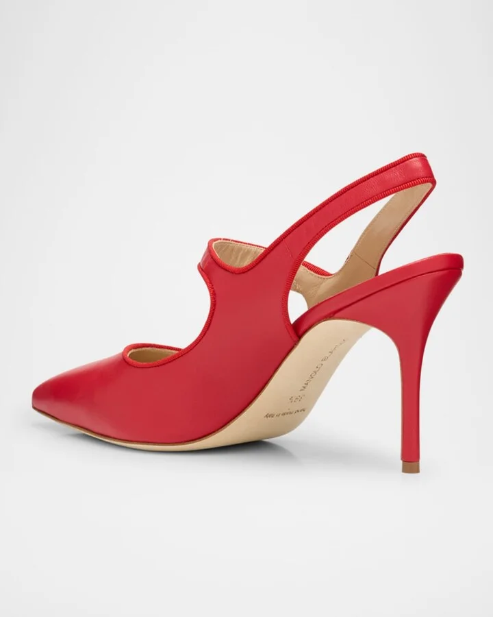 Camparisli Leather Mary Jane Slingback Pumps - Image 3