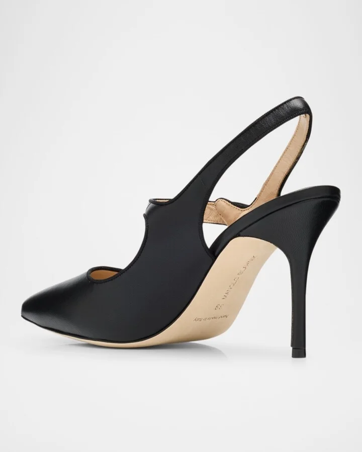 Camparisli Leather Mary Jane Slingback Pumps - Image 5