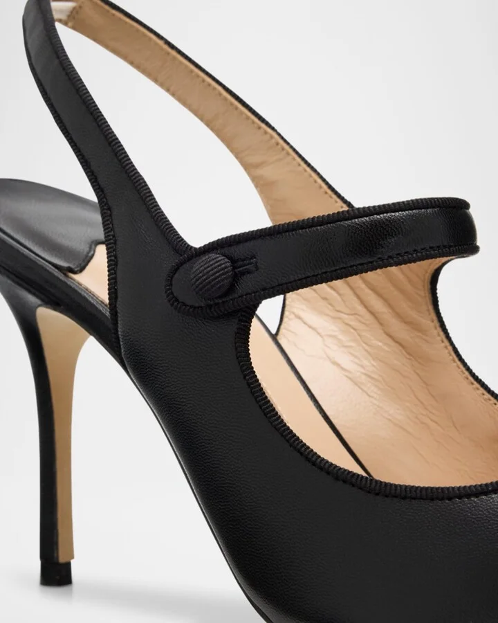 Camparisli Leather Mary Jane Slingback Pumps - Image 11
