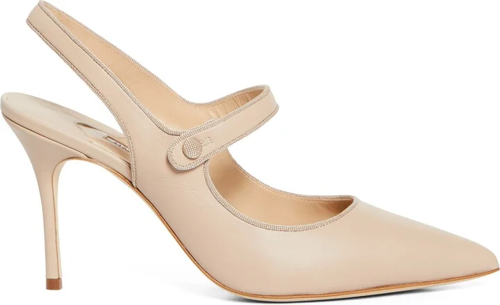 Camparisli Pointed Toe Mary Jane Slingback Pump - Image 3