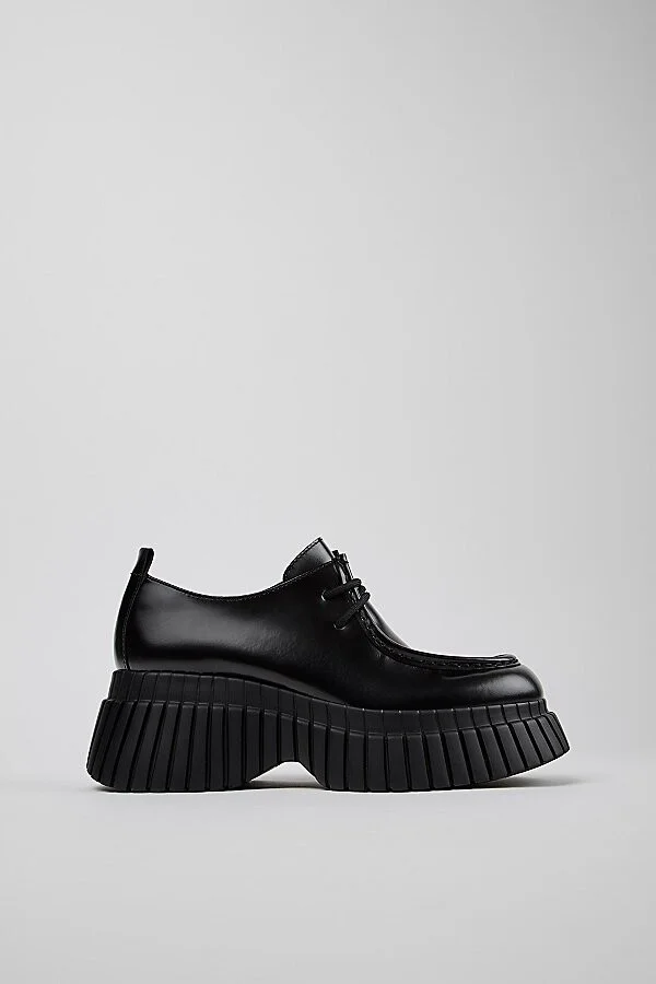 Camper BCN Platform Oxford Shoe in Black - Image 2