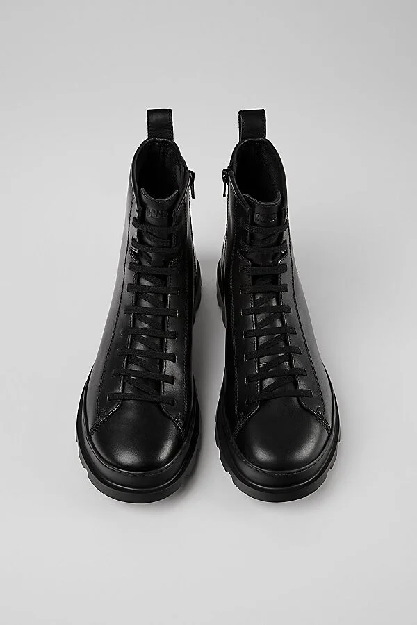Camper Brutus Lace-Up Chunky Ankle Boots in Black - Image 4