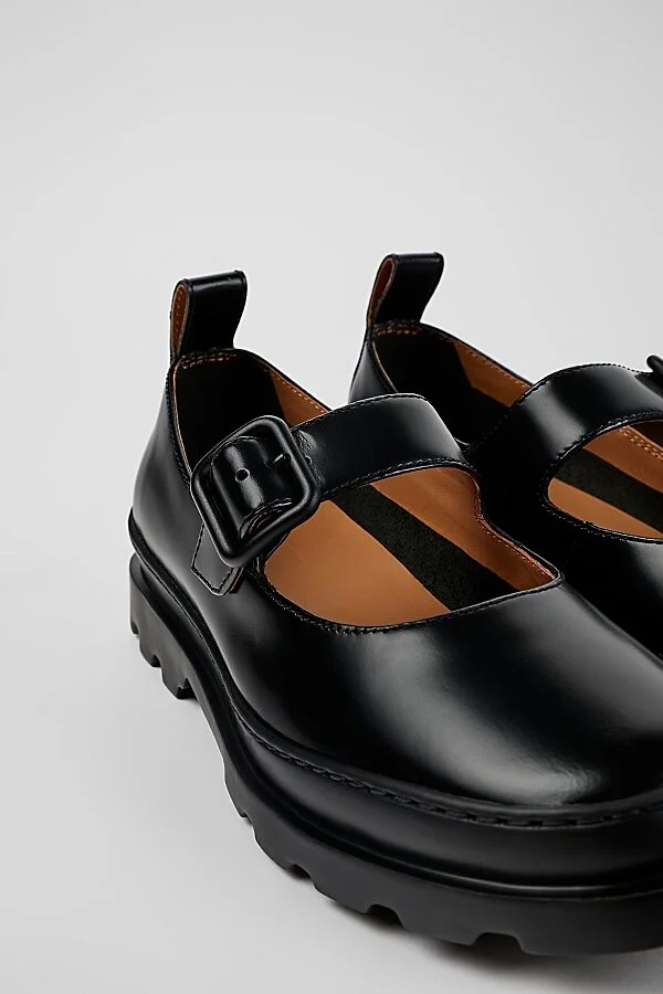 Camper Brutus Leather Mary Jane Shoe in Black - Image 2