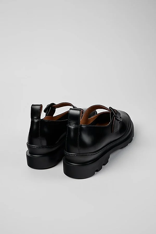 Camper Brutus Leather Mary Jane Shoe in Black - Image 3
