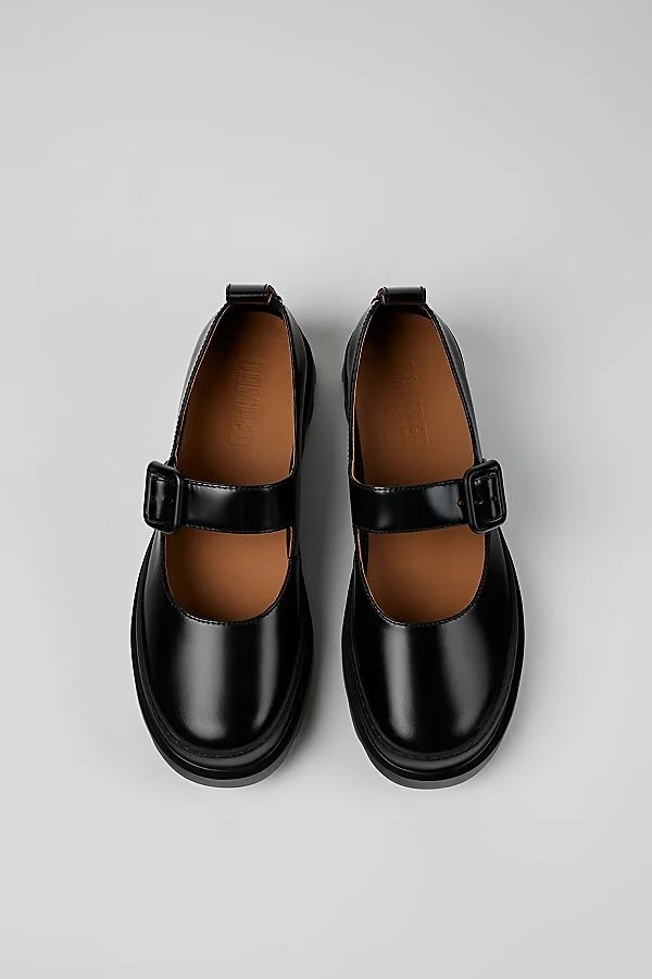 Camper Brutus Leather Mary Jane Shoe in Black - Image 4