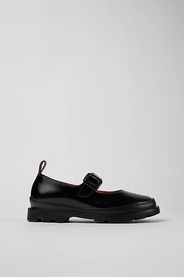 Camper Brutus Leather Mary Jane Shoe in Black