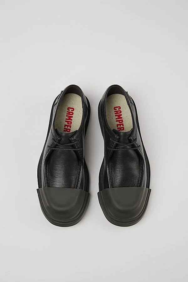Camper Junction Leather Nubuck Moc-toe Boot in Black - Image 4