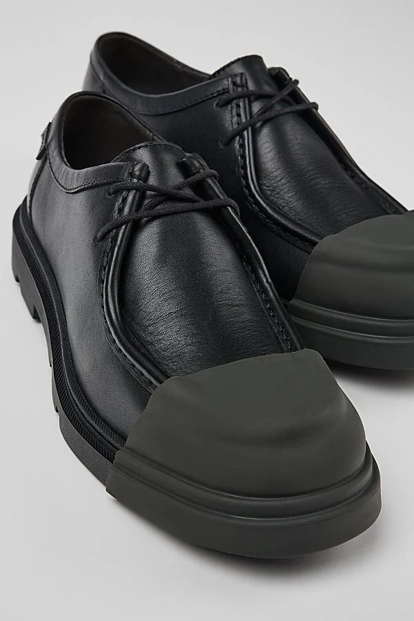 Camper Junction Leather Nubuck Moc-toe Boot in Black