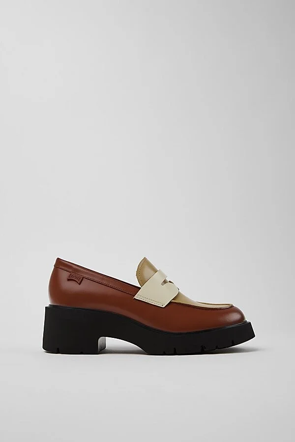 Camper Milah Heeled Loafer in Brown - Image 2