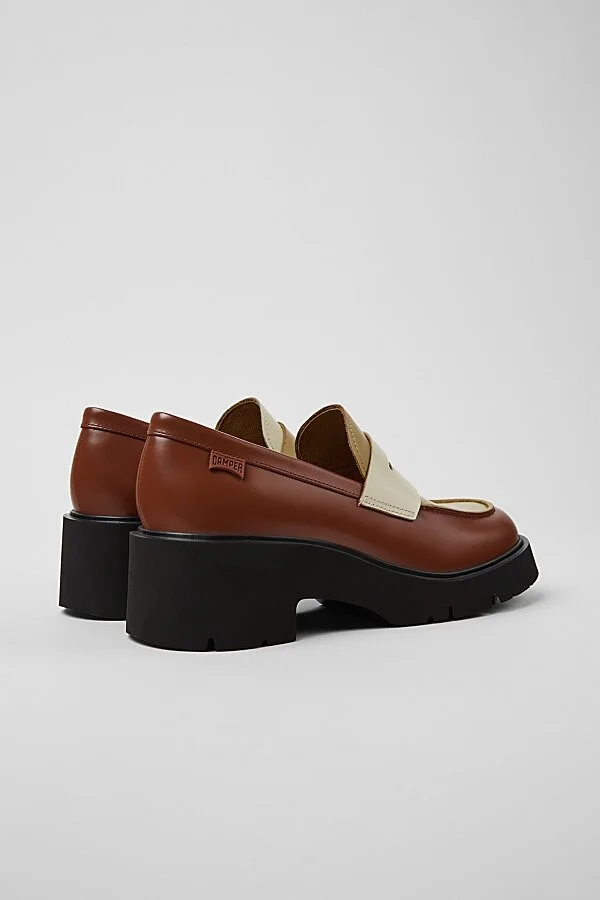 Camper Milah Heeled Loafer in Brown - Image 3