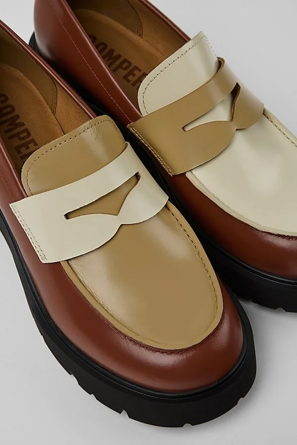 Camper Milah Heeled Loafer in Brown