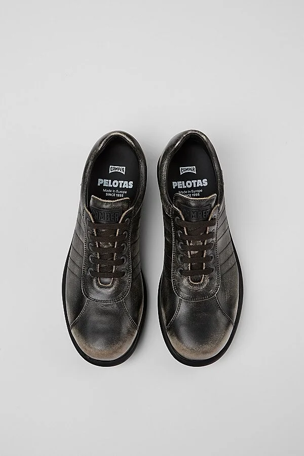 Camper Pelotas Ariel Iconic Leather Sneaker in Black - Image 4