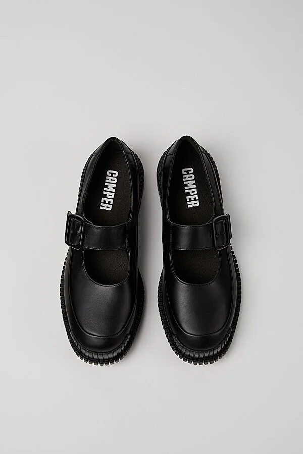 Camper Pix Leather Mary Jane Ballet Flat in Black - Image 4