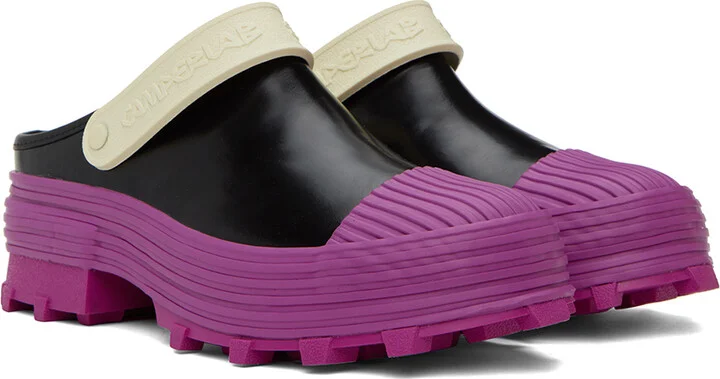 CAMPERLAB Black & Purple Traktori Clogs - Image 4