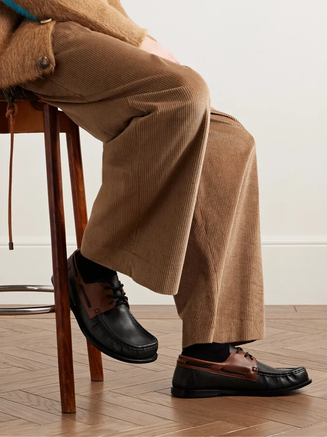 Campo Colour-Block Leather Boat Shoes - Image 2