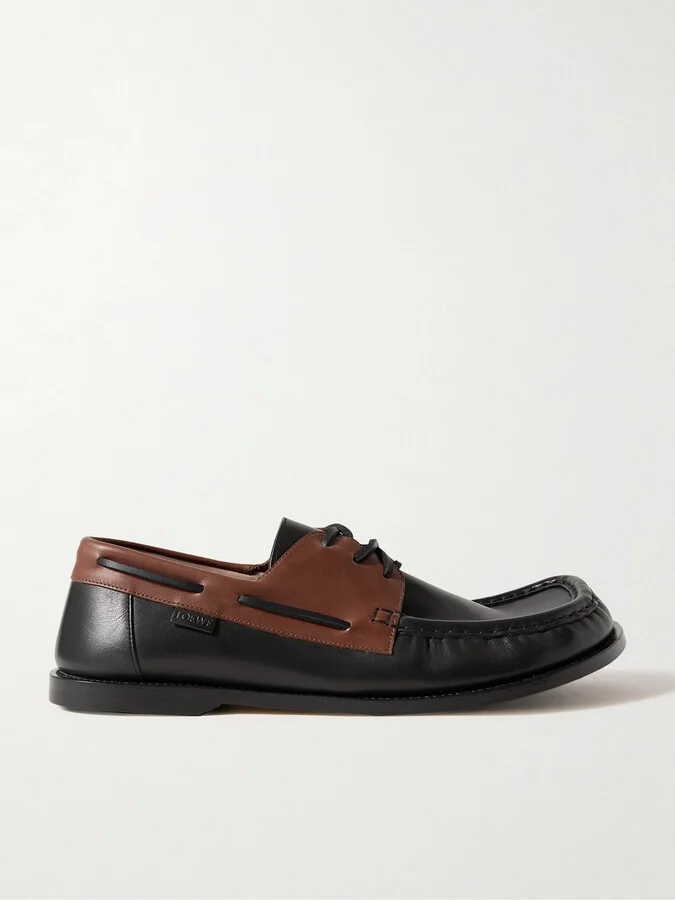 Campo Colour-Block Leather Boat Shoes